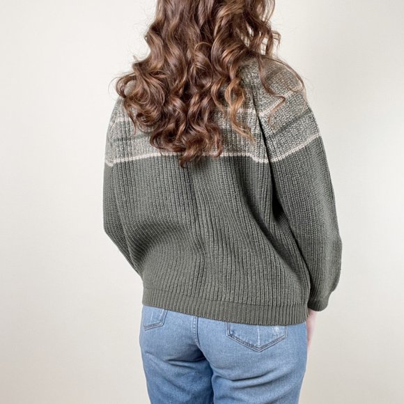 Vintage Fair Isle 100% Wool Chunky Oversized Sweater Scandinavian Nordic Ski - Picture 3 of 8